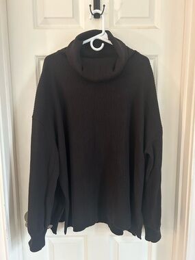 GAP Black Ribbed Turtleneck Sweater